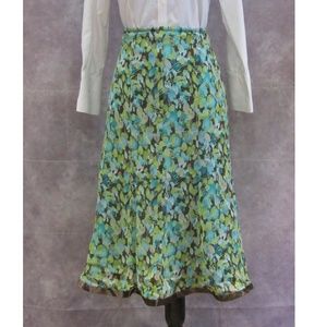 NEW Requirements Green Blue Skirt Satin Trim Sz 14
